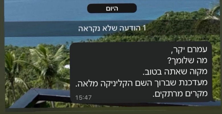הודעת לקוחה: 'מעדכנת שברוך השם הקליניקה מלאה. מקרים מרתקים.'